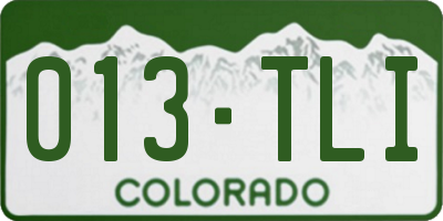 CO license plate 013TLI
