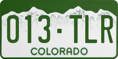 CO license plate 013TLR
