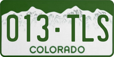 CO license plate 013TLS