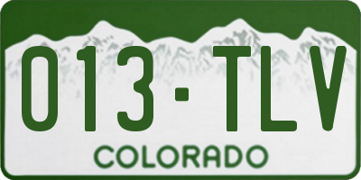 CO license plate 013TLV