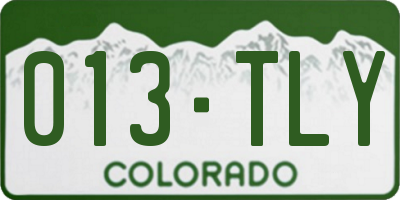CO license plate 013TLY