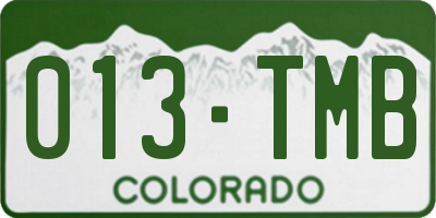 CO license plate 013TMB