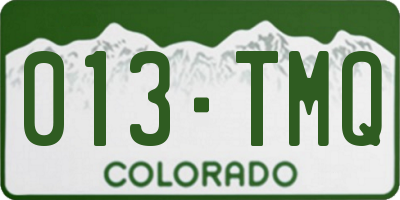 CO license plate 013TMQ