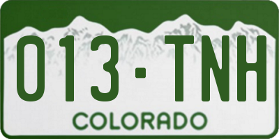 CO license plate 013TNH