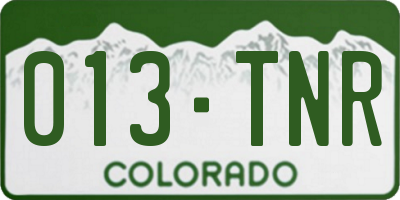 CO license plate 013TNR
