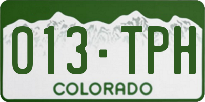 CO license plate 013TPH
