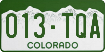 CO license plate 013TQA