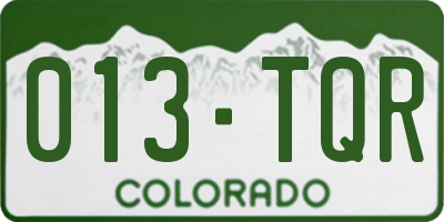 CO license plate 013TQR