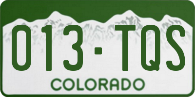 CO license plate 013TQS