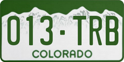 CO license plate 013TRB