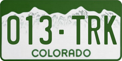 CO license plate 013TRK