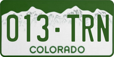CO license plate 013TRN
