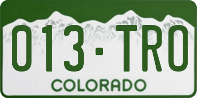 CO license plate 013TRO