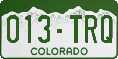 CO license plate 013TRQ