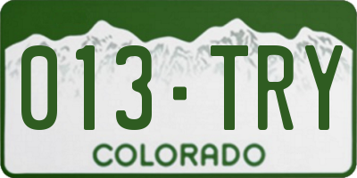 CO license plate 013TRY