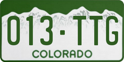 CO license plate 013TTG