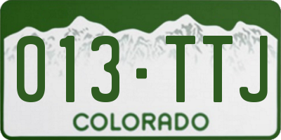 CO license plate 013TTJ