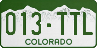 CO license plate 013TTL