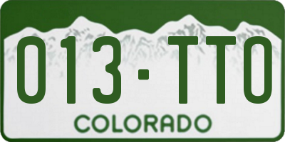 CO license plate 013TTO