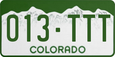 CO license plate 013TTT