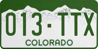 CO license plate 013TTX