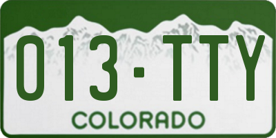 CO license plate 013TTY