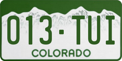 CO license plate 013TUI