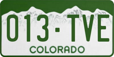 CO license plate 013TVE