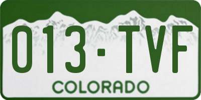 CO license plate 013TVF