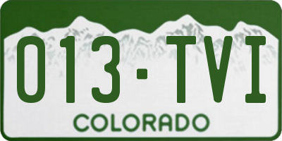CO license plate 013TVI