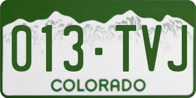 CO license plate 013TVJ