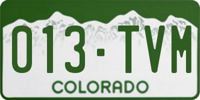 CO license plate 013TVM