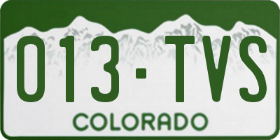 CO license plate 013TVS