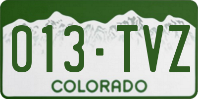 CO license plate 013TVZ