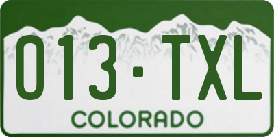 CO license plate 013TXL