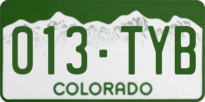 CO license plate 013TYB