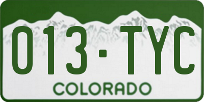 CO license plate 013TYC