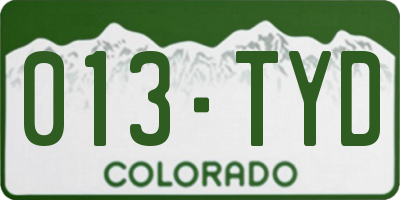 CO license plate 013TYD