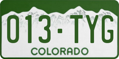 CO license plate 013TYG
