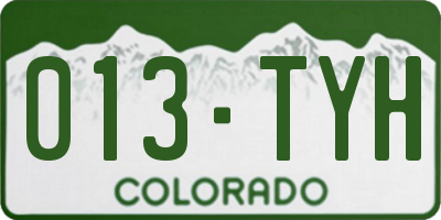 CO license plate 013TYH