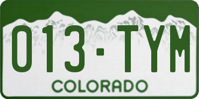CO license plate 013TYM