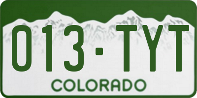 CO license plate 013TYT