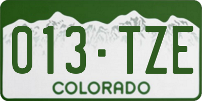 CO license plate 013TZE