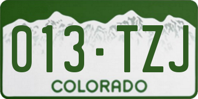 CO license plate 013TZJ