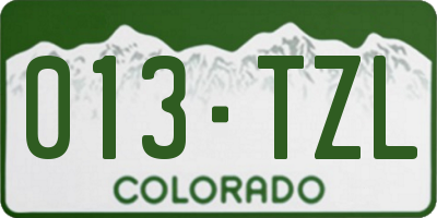 CO license plate 013TZL