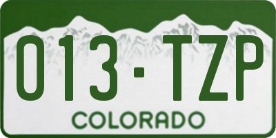 CO license plate 013TZP
