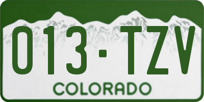 CO license plate 013TZV