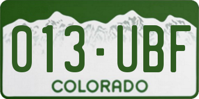 CO license plate 013UBF