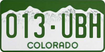 CO license plate 013UBH