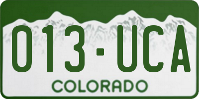 CO license plate 013UCA